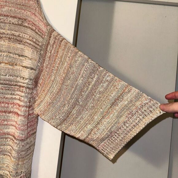 Old Navy Women’s Pink Gray Heathered 3/4 Cardigan Sweater Medium - Picture 4 of 11